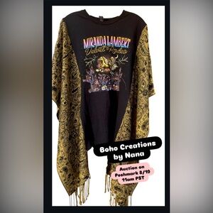 Black Velvet Rodeo Graphic Poncho Top